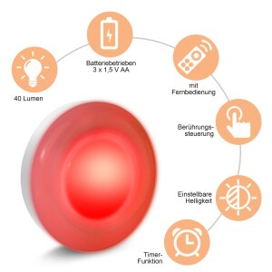 3er-Set LED Spot mit Fernbedienung batteriebetrieben, Farbwechsel & Timer für Innen/Außen - Smart