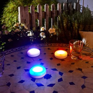 3er-Set LED Spot mit Fernbedienung batteriebetrieben, Farbwechsel & Timer für Innen/Außen - Smart