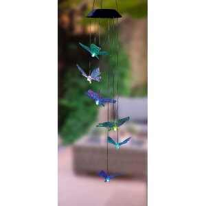 LED Solar Windspiel Schmetterling RGB Farbdurchlauf für Außen mit Dämmerungssensor 8 Stunden
