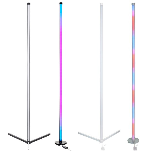 LED Stehlampe Ecklampe mit Fernbedienung integriertem Musiksensor RGB + Warmweiß Farbeffekte