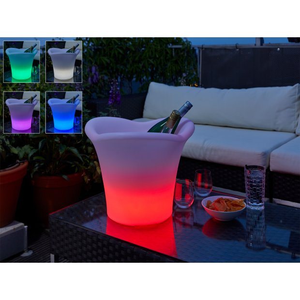 Northpoint LED Lichtsäule Stehleuchte Weinkühler mit integriertem Akku und Farbwechsel