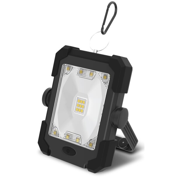 Solar Akku Outdoor Arbeitsleuchte Schwarz Campingleuchte mit Powerbank Funktion 10000mAh wasserfest