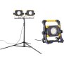LED Baustrahler Arbeitsstrahler 100W / 200W 9000 / 18000 Lumen mit USB-Ausgang stufenlos dimmbar