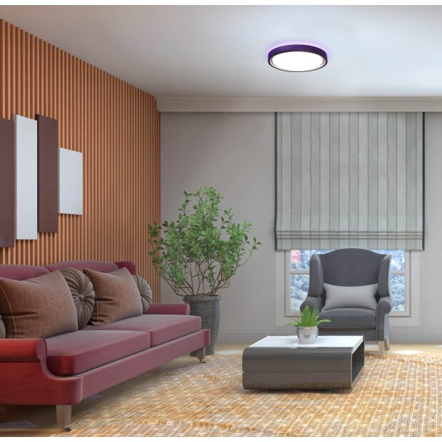 LED Deckenleuchte Deckenlampe 23W mit farbiger Hintergrundbeleuchtung und integriertem