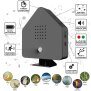 Naturgeräuschebox Vogel Gesang Vogelzwitscher Box Bewegungsmelder Vogelgeräusche - Anthrazit / Haus