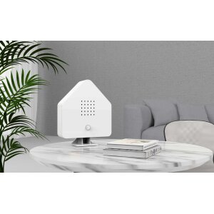 Naturgeräuschebox Vogel Gesang Vogelzwitscher Box Bewegungsmelder Vogelgeräusche Licht - Weiß / Haus