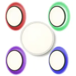 LED Panel Deckenleuchte rund 40cm Ø mit RGB Backlight Hintergrundbeleuchtung 24W - Rund 40cm 24W