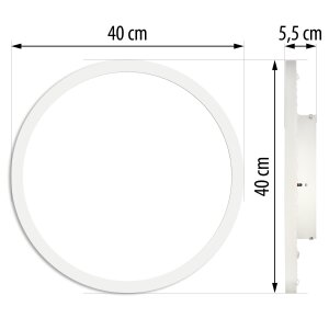 LED Panel Deckenleuchte rund 40cm Ø mit RGB Backlight Hintergrundbeleuchtung 24W - Rund 40cm 24W