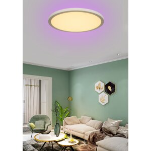 LED Panel Deckenleuchte rund 40cm Ø mit RGB Backlight Hintergrundbeleuchtung 24W - Rund 40cm 24W