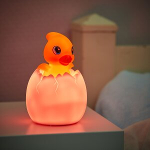 LED Akku Nachtlicht mit Schlummermelodien für Kinder mit Fernbedienung Kindernachtlicht - Küken