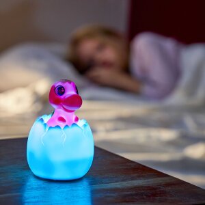 LED Akku Nachtlicht mit Schlummermelodien für Kinder mit Fernbedienung Kindernachtlicht - Dino