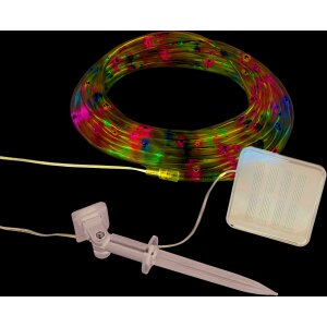 LED Lichterschlauch Solar LED-Kette mit Solar Panel100 LEDs Multicolor ca. 7,5 m lang