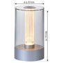Northpoint LED Akku Design Tischlampe Tischleuchte mit Glühdraht 1800mAh Silber