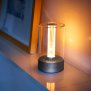 Northpoint LED Akku Design Tischlampe Tischleuchte mit Glühdraht 1800mAh Ambientelicht 20lm Grau