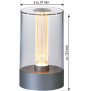 Northpoint LED Akku Design Tischlampe Tischleuchte mit Glühdraht 1800mAh Grau