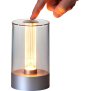 Northpoint LED Akku Design Tischlampe Tischleuchte mit Glühdraht 1800mAh Grau