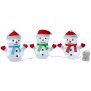 LED Weihnachtsfiguren Schneemann Set mit 45 LEDs Timer Batteriebetriebene - 3er Set Schneemann