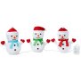 LED Weihnachtsfiguren Schneemann Set mit 45 LEDs Timer Batteriebetriebene - 3er Set Schneemann