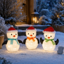 LED Pinguin Weihnachtsfiguren Figuren Set 45 LEDs Timer Batteriebetrieben Winter - 3er Set Pinguin