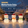LED Pinguin Weihnachtsfiguren Figuren Set 45 LEDs Timer Batteriebetrieben Winter - 3er Set Pinguin