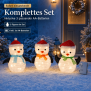 LED Pinguin Weihnachtsfiguren Figuren Set 45 LEDs Timer Batteriebetrieben Winter - 3er Set Pinguin