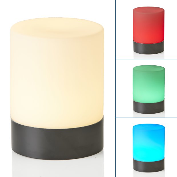 Northpoint LED Outdoor Tischlampe mit integriertem Akku verschiedene Farben Schwarz Matt warmweiß