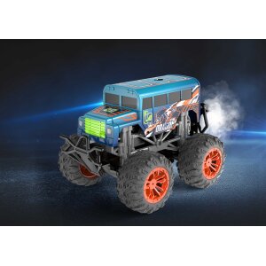 Ferngesteuerte Autos Monstertruck Hai Orange Spielzeug LED Licht echter Rauch Fernbedienung