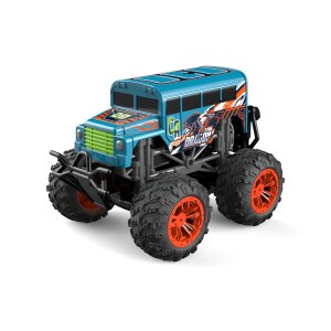Ferngesteuerte Autos Monstertruck Bus Blau Spielzeug LED...