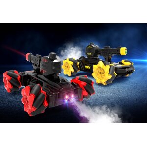 Ferngesteuerter RC Panzer Tank Spielzeug Zweier-Set mit authentischen Qualm und LED Duell-Modus 360°