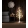 Northpoint LED Lichtbaum Weiß Weihnachtsdeko In- & Outdoor | 200 warmweiße LEDs | 120cm hoch | elastische Zweige | Timerfunktion | IP44 Spritzwassergeschützt