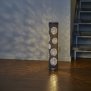Northpoint LED Lichtsäule Stehlampe in Grau mit samtiger Textil Oberfläche und Stanzmuster Höhe ca. 64cm RGB und warmweißes Licht stufenlos dimmbar