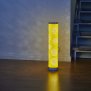 Northpoint LED Lichtsäule Stehlampe in Gelb mit samtiger Textil Oberfläche und Stanzmuster Höhe ca. 64cm RGB und warmweißes Licht stufenlos dimmbar