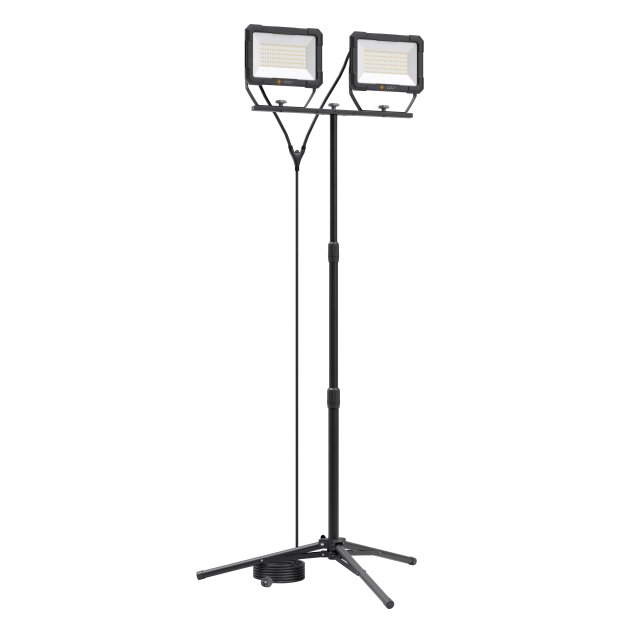 B-Ware LED Blackline Baustrahler Arbeitsstrahler mit Stativ Fluter Strahler 200W (2x 100W) Leistung