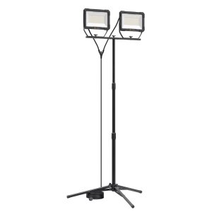 B-Ware LED Blackline Baustrahler Arbeitsstrahler mit Stativ Fluter Strahler 200W (2x 100W) Leistung