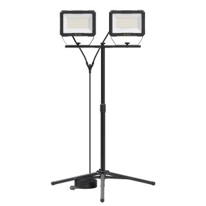 B-Ware LED Blackline Baustrahler Arbeitsstrahler mit Stativ Fluter Strahler 200W (2x 100W) Leistung