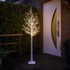 B-Ware LED Lichtbaum Baum Weihnachtsdeko Indoor & Outdoor | Birkenoptik | 150cm | 240 neutralweiße