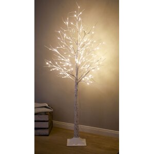 B-Ware LED Lichtbaum Baum Weihnachtsdeko Indoor & Outdoor | Birkenoptik | 150cm | 240 neutralweiße