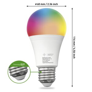 LED Smarte Glühbirne E27 9W 800lm Warmweiß Kaltweiß Bunt WLAN Tuya Smarthome 2 Stück