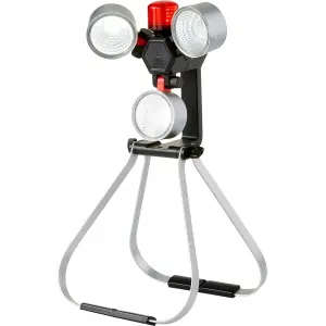 LED Baustrahler Arbeitsstrahler 1000 Lumen mit 4000mAh Akku integrierte rote Warnleuchte inkl. 12V