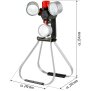 LED Baustrahler Arbeitsstrahler 1000 Lumen mit 4000mAh Akku integrierte rote Warnleuchte inkl. 12V