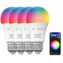 Northpoint LED Smart Home Glühbirne Wifi E27 RGB-CCT kompatibel mit allen Zigbee Gateways, 9W 800lm (4er-Set)