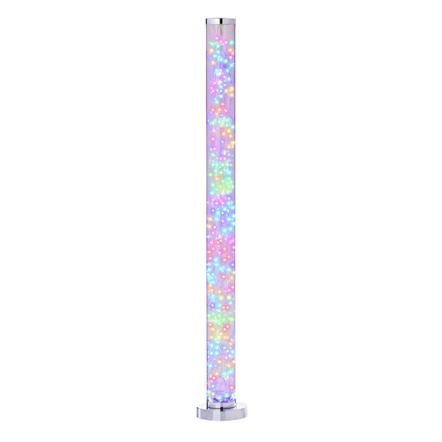 B-Ware Northpoint Micro LED Tower Lichtsäule Standleuchte Stehleuchte Bunte LEDs Fußtrittschalter hochglanz Chrom-Look Standfuß / Abdeckung (B-Ware)