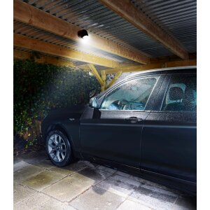 LED Batterie Spot Strahler Flutlicht mit Bewegungsmelder und Erdspieß 5000K neutralweiß - Schwarz
