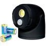 LED Batterie Spot Strahler Flutlicht mit Bewegungsmelder und Erdspieß 5000K neutralweiß - Schwarz