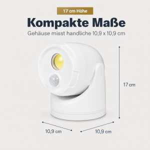 LED Batterie Spot Strahler Flutlicht mit Bewegungsmelder und Erdspieß 5000K neutralweiß - Weiß