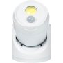 Northpoint LED Batterie Spot Strahler Flutlicht mit Bewegungsmelder und Erdspieß 5000K neutralweiß 450 Lumen integrierter Timer inkl. D-Batterien (Weiß)