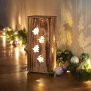 Northpoint LED Holzbox Tannenbaum Winterdekoration Warmweiß 3000K Batteriebetrieben Abflamm-Optik Timerfunktion Ambientelicht Weihnachtsstimmung für den Innenbereich  43 cm hoch