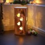 Northpoint LED Holzbox Tannenbaum Winterdekoration Warmweiß 3000K Batteriebetrieben Abflamm-Optik Timerfunktion Ambientelicht Weihnachtsstimmung für den Innenbereich  43 cm hoch