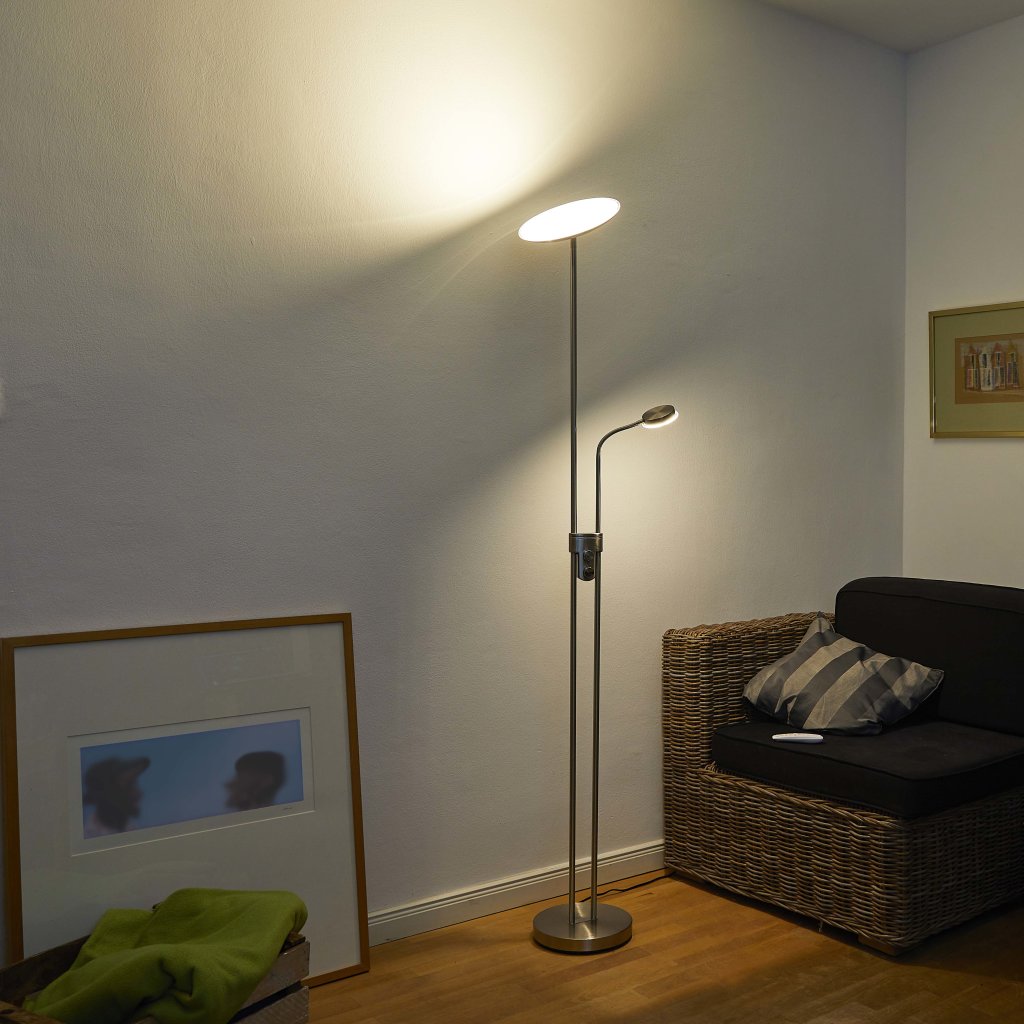 Northpoint LED Stehlampe mit Leselicht schwenkbar dimmbar Schwanenhal