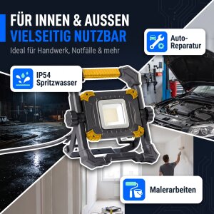 LED Baustrahler Arbeitsstrahler 50W 5000K tageslichtweiß stufenlos dimmbar 3m Kabel mit Steckdose